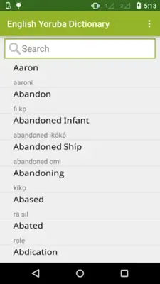 English Yoruba Dictionary android App screenshot 2